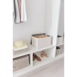 WeThinkStorage 2pk 34L Foldable Organizing Storage Bin With Rope Handle And Lid -Baxton Studio Store GUEST ed2ef3c5 bc10 44e3 89f3 c9363d8e60b6