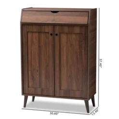Cormier Walnut Finished 2 Door Wood Entryway Shoe Storage Cabinet Brown - Baxton Studio -Baxton Studio Store GUEST ee119aae ba57 4814 ae06 b72301c1e578