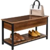 Honey-Can-Do Shoe Storage Bench Walnut