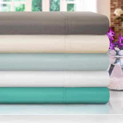 Cotton Blend Solid Deep Pocket Luxury Bed Sheet Set By Blue Nile Mills 5 Cotton Blend Solid Deep Pocket Luxury Bed Sheet Set By Blue Nile Mills - Image 3