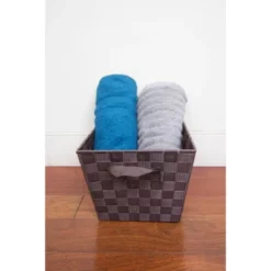 Home Basics Polyester Woven Strap Open Bin, Brown -Baxton Studio Store GUEST eff20554 214e 4c93 8490 c9168c3a4c07