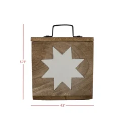 Barn Quilt Trinket Box With Lid Wood, Metal & White Resin By Foreside Home & Garden -Baxton Studio Store GUEST f038ddca 6a40 4a9f b16d b23355a6ce2f