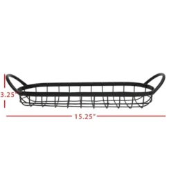 Oblong Black Metal Basket - Foreside Home & Garden -Baxton Studio Store GUEST f0f5b025 7369 46f4 9a4f f21c1f76e53d