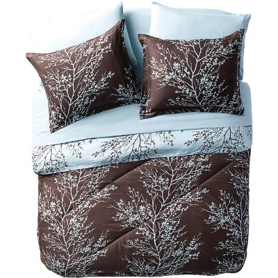 8pc Leaf Bed In A Bag Comforter Set Blue & Chocolate - VCNY Home 7 8pc Leaf Bed In A Bag Comforter Set Blue & Chocolate - VCNY Home - Image 5