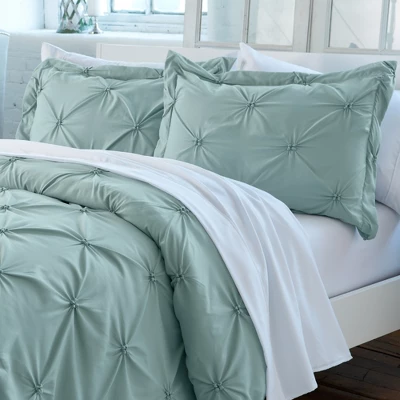 Great Bay Home Analia Brushed Microfiber Pintuck Duvet Cover Set 3 Great Bay Home Analia Brushed Microfiber Pintuck Duvet Cover Set