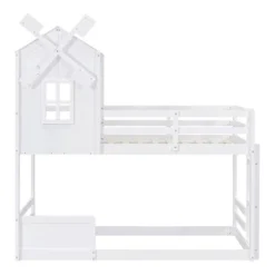 Twin Over Twin Bunk Bed With Roof, Window, Guardrails And Ladder - ModernLuxe 14 Twin Over Twin Bunk Bed With Roof, Window, Guardrails And Ladder - ModernLuxe -Baxton Studio Store GUEST f58c6ea6 a744 4778 9345 8b0dcde1bace