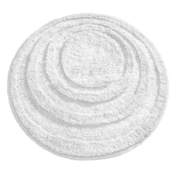 MDesign Round Microfiber Bathroom Spa Mat, Accent Rug, Machine Washable -Baxton Studio Store GUEST f5a05397 d9f0 4b12 b4aa 4721ac543258