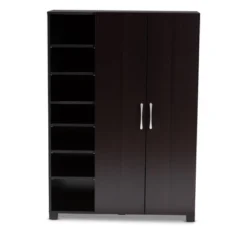 Marine Finished 2 Door Wood Entryway Shoe Storage Cabinet With Open Shelves Brown - Baxton Studio 18 Marine Finished 2 Door Wood Entryway Shoe Storage Cabinet With Open Shelves Brown - Baxton Studio -Baxton Studio Store GUEST f67e19fe 6463 434e 9e61 4e43613cf43c