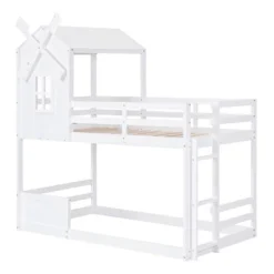 Twin Over Twin Bunk Bed With Roof, Window, Guardrails And Ladder - ModernLuxe 13 Twin Over Twin Bunk Bed With Roof, Window, Guardrails And Ladder - ModernLuxe -Baxton Studio Store GUEST f687bcea 286a 4321 9c48 da2d1e3d549e
