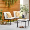 Cushioned Metal Outdoor Ottoman - Cream/Black - Hearth & Hand™ With Magnolia -Baxton Studio Store GUEST f6b3ca23 6085 4c6e 8320 cb3cdb1a179c 1