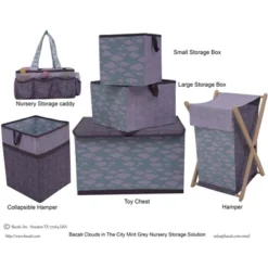 Bacati - Clouds In The City Mint//Gray Storage Toy Chest -Baxton Studio Store GUEST f75fbb54 ae59 46cf a85b ad5dae9e2cc3