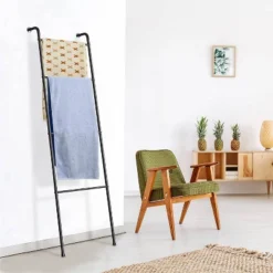 NEX 2pk 4 Tier Ladder Style Towel Racks Black 11 NEX 2pk 4 Tier Ladder Style Towel Racks Black -Baxton Studio Store GUEST f999ad19 634f 4584 8ccc e48fa2b101f2