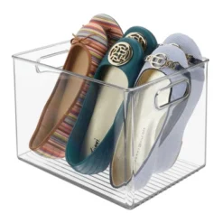 MDesign Plastic Storage Organizer Bin With Handles For Closets - Clear, Pack Of 4 -Baxton Studio Store GUEST faa706ee 9b86 4800 b9e6 2ee8580962aa