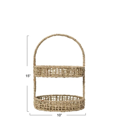 Household Essentials 2 Tier Tray Seagrass 4 Household Essentials 2 Tier Tray Seagrass - Image 2