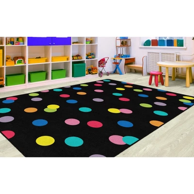 Flagship Carpets Just Teach Rainbow Polka Dots Area Rug 3 Flagship Carpets Just Teach Rainbow Polka Dots Area Rug