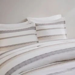 Madison Park 5pc Cove Clipped Jacquard Comforter Set White/Assorted Beiges -Baxton Studio Store GUEST fd05b8f6 89ca 411c b783 644df258ccaa