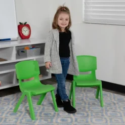 Emma And Oliver 2 Pack Plastic Stackable School Chair With 10.5"H Seat, Preschool Chair -Baxton Studio Store GUEST fdfc84e5 9950 4aa9 9f46 adc48bc601d2