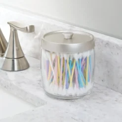 MDesign Glass Vanity Storage Organizer Apothecary Jar 15 MDesign Glass Vanity Storage Organizer Apothecary Jar -Baxton Studio Store GUEST fe0179ea aa4a 4f54 a4a1 0a9f7b86e2d3