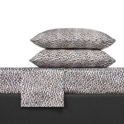 Leopard Print Satin Sheet Set Charcoal - Betseyville -Baxton Studio Store GUEST fe4f5b49 a26d 41a0 b26d f24a2b1b0bba