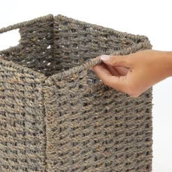 MDesign Woven Seagrass Home Storage Basket For Cube Furniture, 2 Pack -Baxton Studio Store GUEST fe98bd76 4248 495b 9aaf 1cbd60d656ca