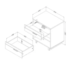 Fynn Nightstand With Cord Catcher - South Shore -Baxton Studio Store GUEST ff517ddc e2cc 4549 b356 50673a6df909
