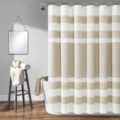Cape Cod Stripe Yarn Dyed Cotton Shower Curtain - Lush Décor -Baxton Studio Store GUEST ff527db8 d0be 4457 81cc 9015284f404f