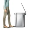 Simplehuman 45L Slim Step Trash Can Brushed Stainless Steel With Gray Plastic Lid -Baxton Studio Store GUEST ffed8ea5 5095 4bd0 b151 45f91e5af0c3